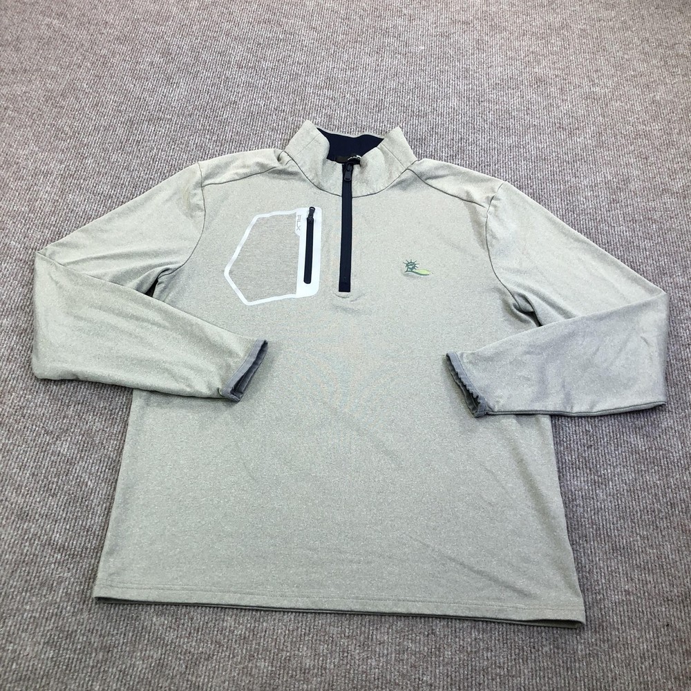 RLX Ralph Lauren Pullover Mens Medium Gray 1/4 Zip Performance Golf Pocket Top