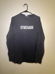 Gymshark Mens Shirt Long Sleeve White Crewneck Gym Workout Run Walking S
