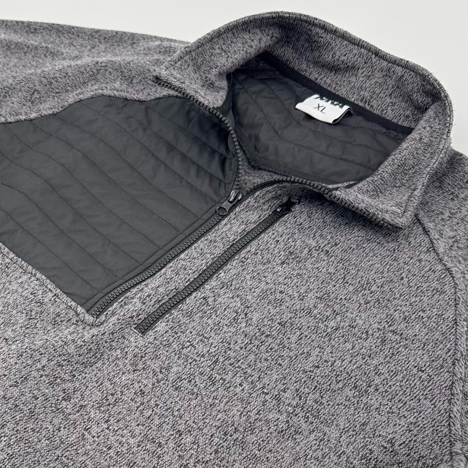 NRA Brand Tech Pullover MENS Gray Black 1/4 Zip Pockets Polyester SIZE XL gallery