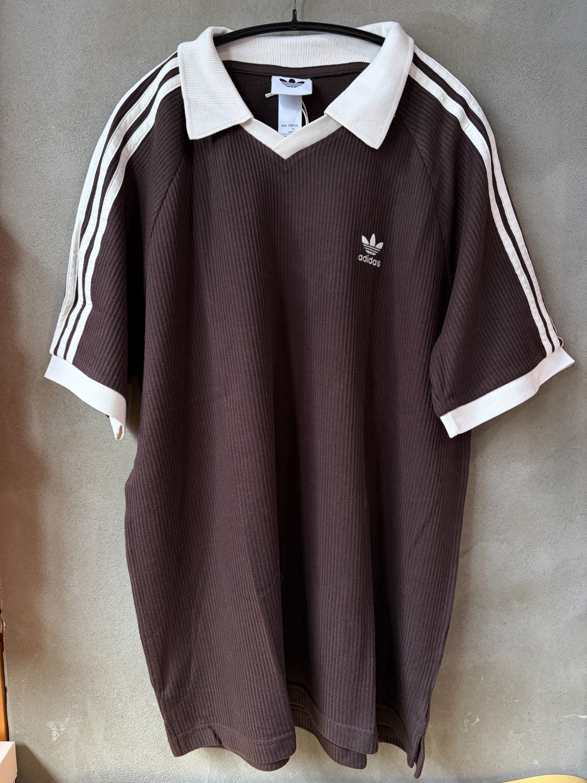 adidas Originals Waffle Polo Shirt Unisex Lifestyle Casual Top AsiaFit KB5462 gallery
