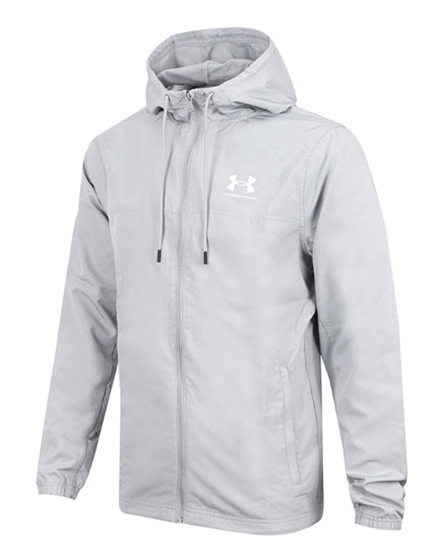 Under Armour Men RIVAL Woven Jackets Gray Running Windbreaker Shirt 1390149-011 gallery