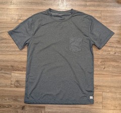Vuori Tradewind Performance Pocket Tee Mens Gray SS Crew Neck – L EUC