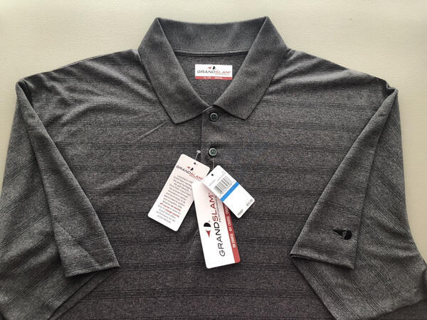 GRAND SLAM NWT Caviar Heather Polyester Polo XL gallery