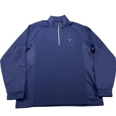 Callaway Opti-Dri Pullover Mens Medium Blue 1/4 Zip Mock Neck Golf Shirt