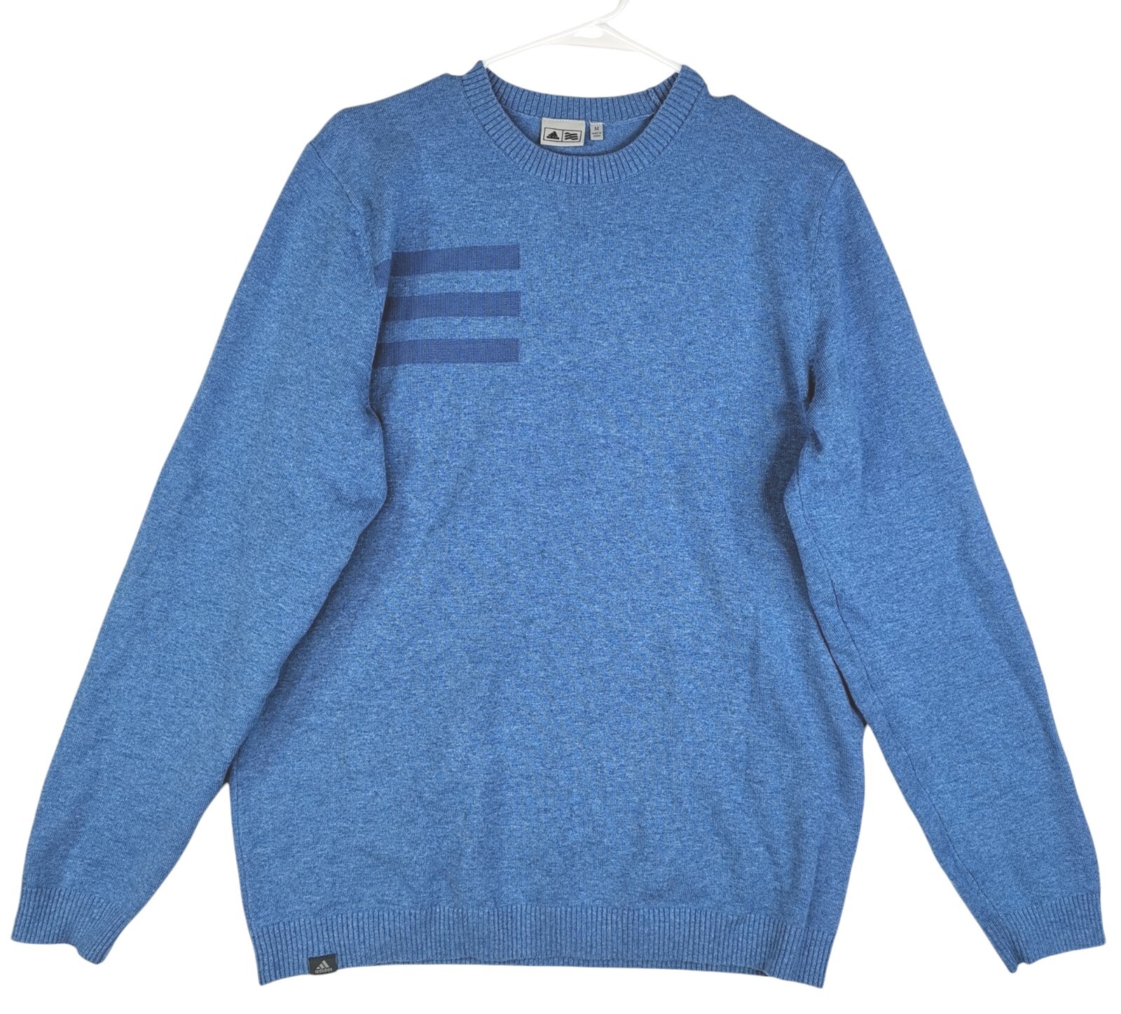 Men’s Adidas Climate Proof Crew Neck Long Sleeve Blue Pullover Sweater Sz M gallery