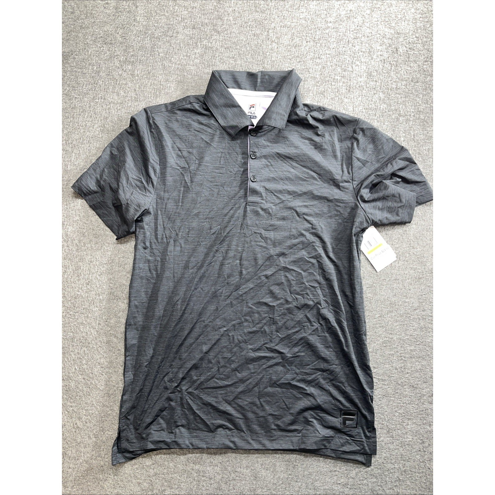 Men's Fila Dark Gray And Lavender Athletic Polo Size Small Tennis Adrenaline NWT gallery