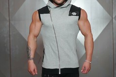 Body Engineers YUREI Sleeveless vest – Light Grey/Black Size Large