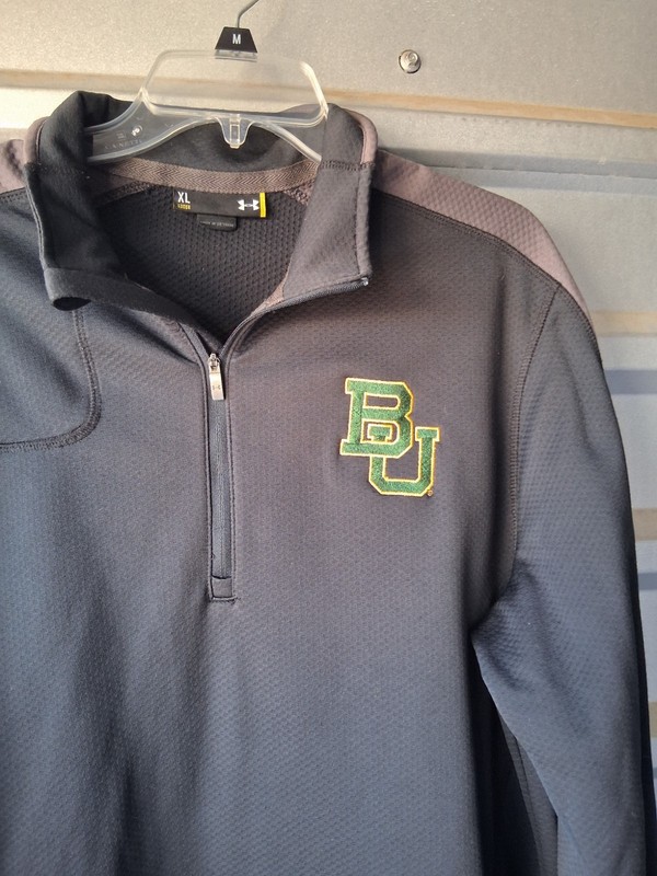 UNDER ARMOUR 1/4 Zip Pullover Men's XL Baylor Bears Loose Green Logo Basketball gallery