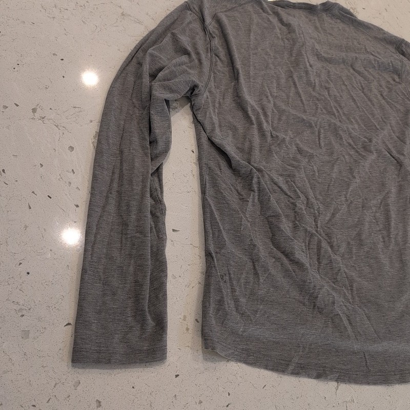 Lululemon Shirt Mens Small Gray Henley Long Sleeve Basic Classic Athletic Casual gallery