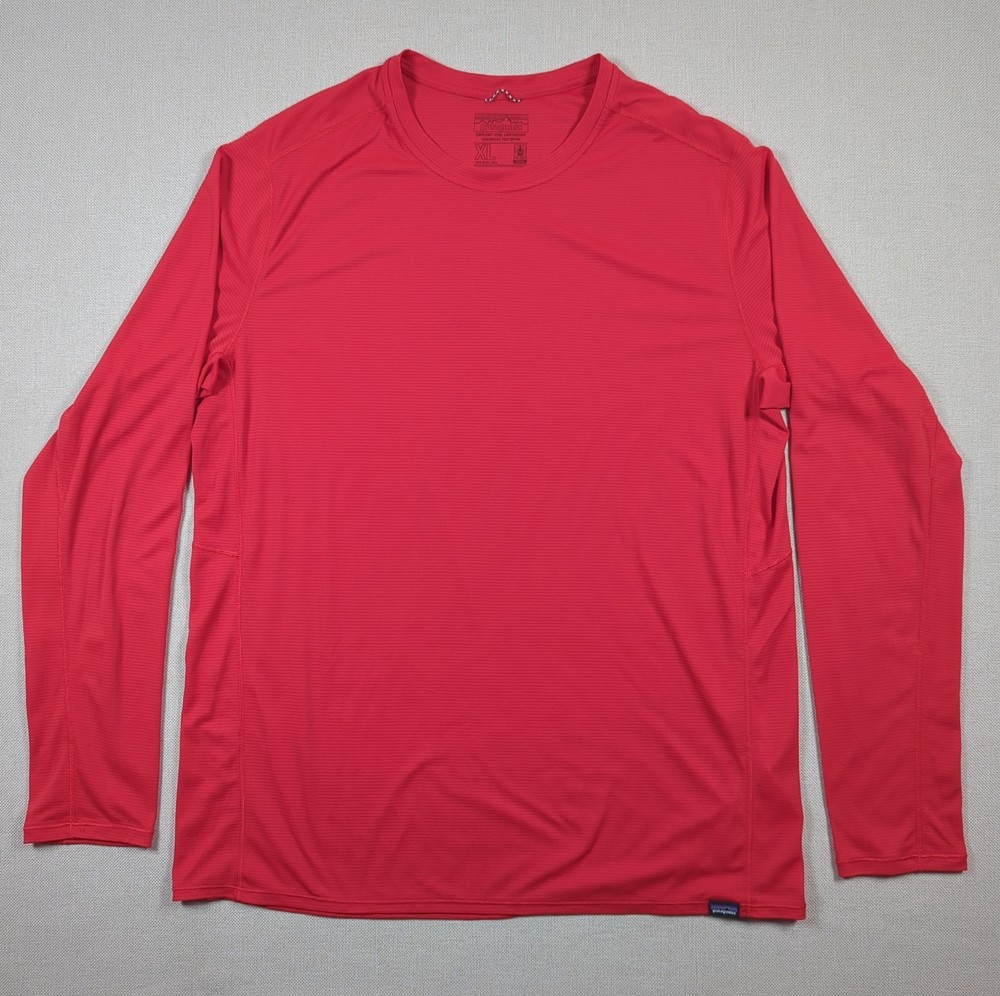 Patagonia Capilene Cool Lightweight Shirt Mens XL Red Outdoor Hiking LS Tee