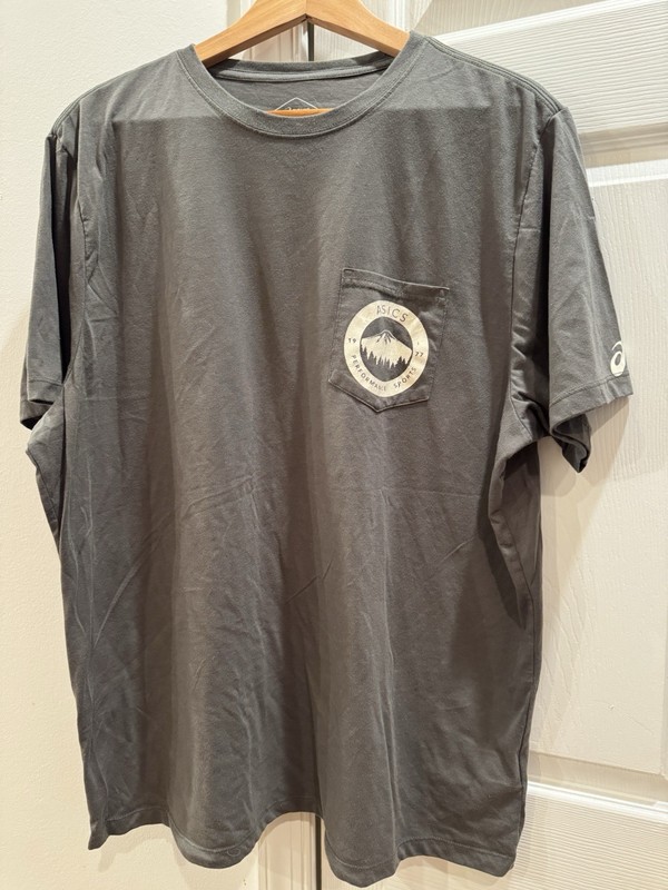 ASICS Logo Pocket Mens Short Sleeves Crew Neck Standard FIt T-shirt 2XL Green gallery