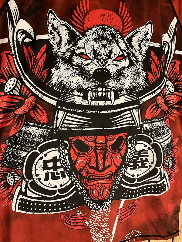 Lafroi Warrior Burst Wolf Shogun MMA Compression Shirt BJJ Rash Gaurd Men’s XXL gallery
