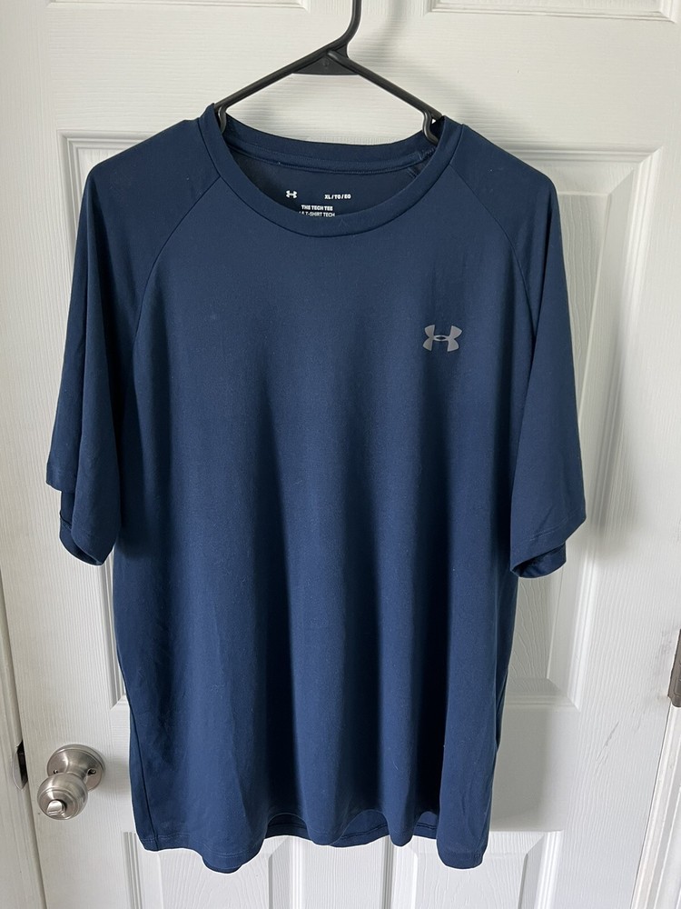 Under Armour Short Sleeve Men's T-Shirt Blue The Tech Tee Size XL