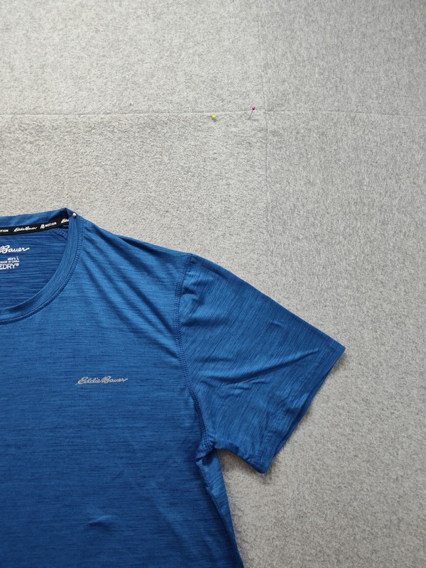 Eddie Bauer Men Athletic T Shirt L Blue Moisture Wicking Free Dry Performance gallery