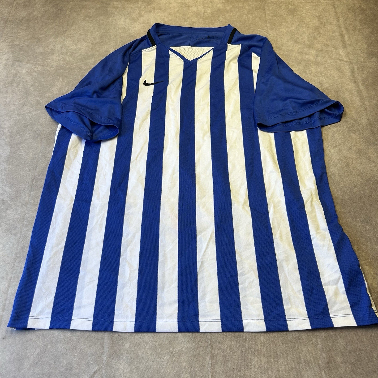 Nike Dri Fit Division Striped Short Sleeve T-shirt Jersey Size XXL W Mesh Back gallery