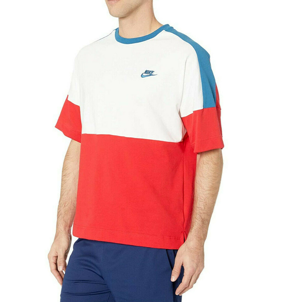 Nike Men's Red/White/Blue Colorblock Crew Jersey Shirt (CJ4296-657) - Size L NWT gallery