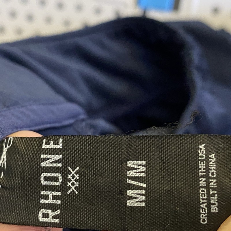 Rhone Shirt 1/4 Zip Pullover Men Medium Blue Logo Gym Active Workout Performance gallery