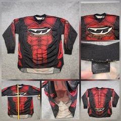 JT Racing Paintball Jersey Mens L Large Red Black Diamond Plate Armor VTG 2000s