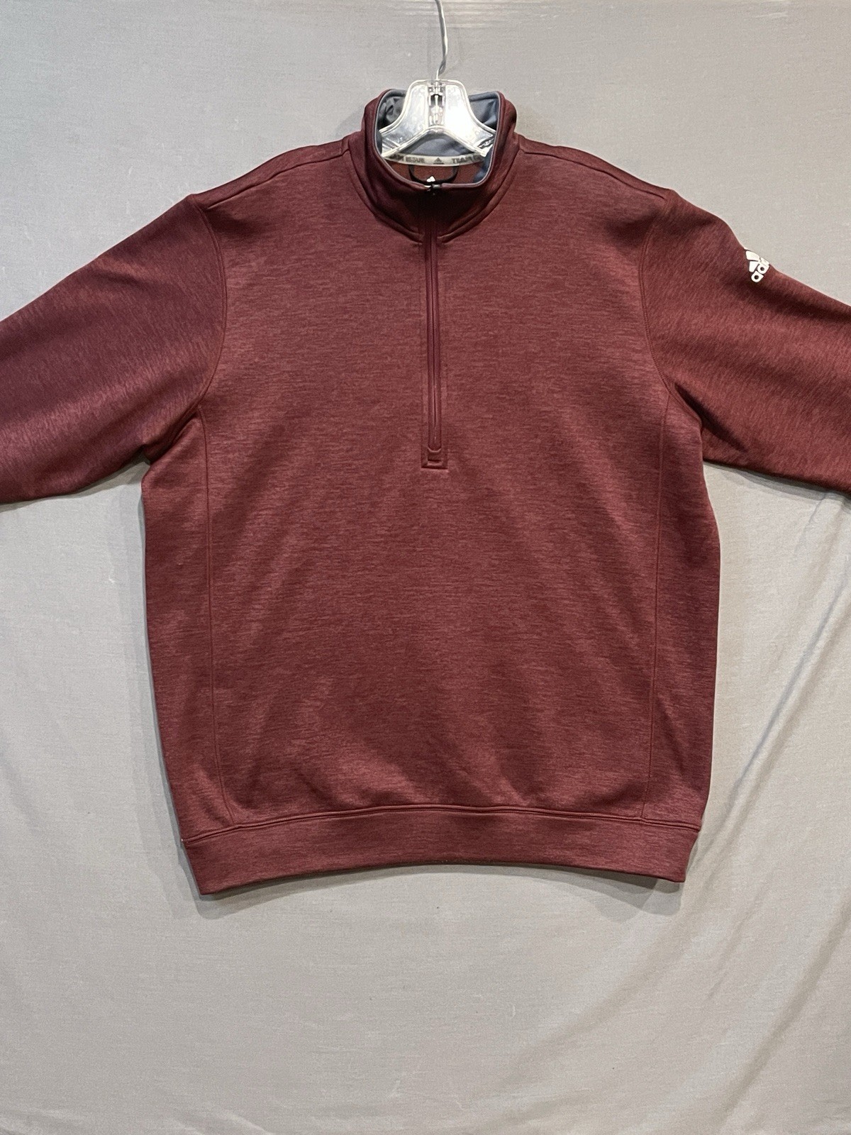 Adidas Team Issue 1/2 Zip Fleece Mens Large Burgundy Golf Pullover High Neck gallery