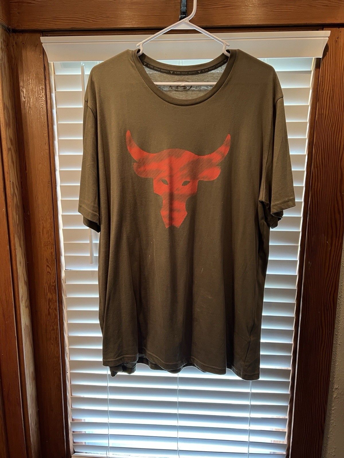 Under Armour Project Rock Shirt XXL 2XL Olive Drab OD Green Military Bull gallery