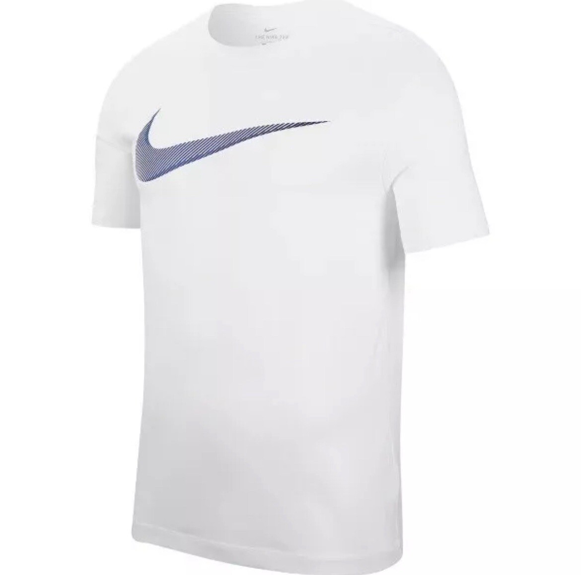 Nike Men’s Dry Training Tee Large Swoosh, White/Game Royal, Small gallery