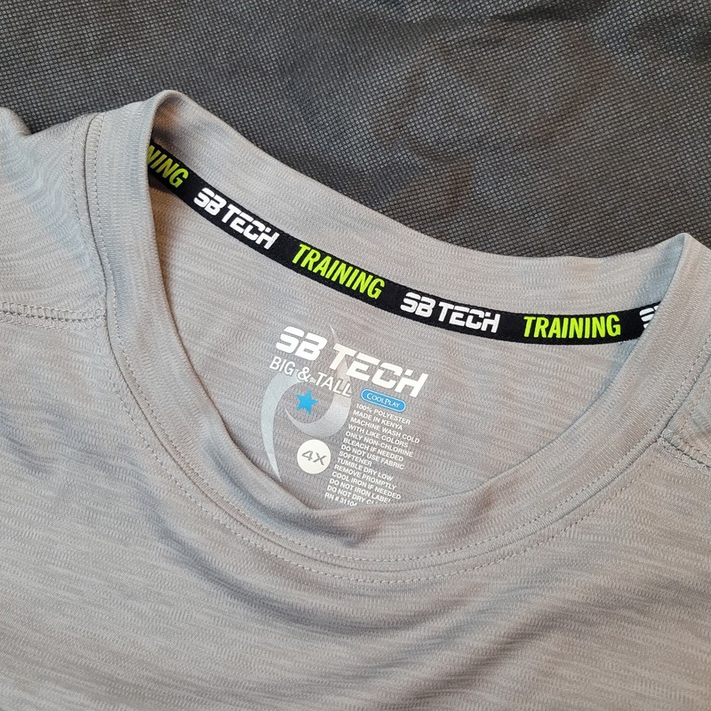 SB TECH Men's GRAY Athletic Top BIG & TALL reflective safety stamp size 4x gallery