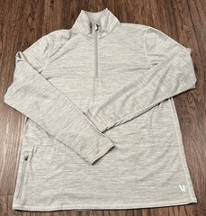 Vuori Performance Half Zip 2.0 Pullover Shirt Light Heather Grey Mens Size M ?
