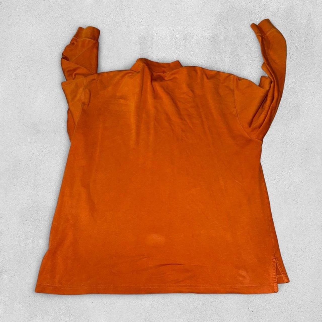 Fairway & Greene Men’s Orange Long Sleeve Mock Neck Pima Cotton Golf Shirt Large gallery