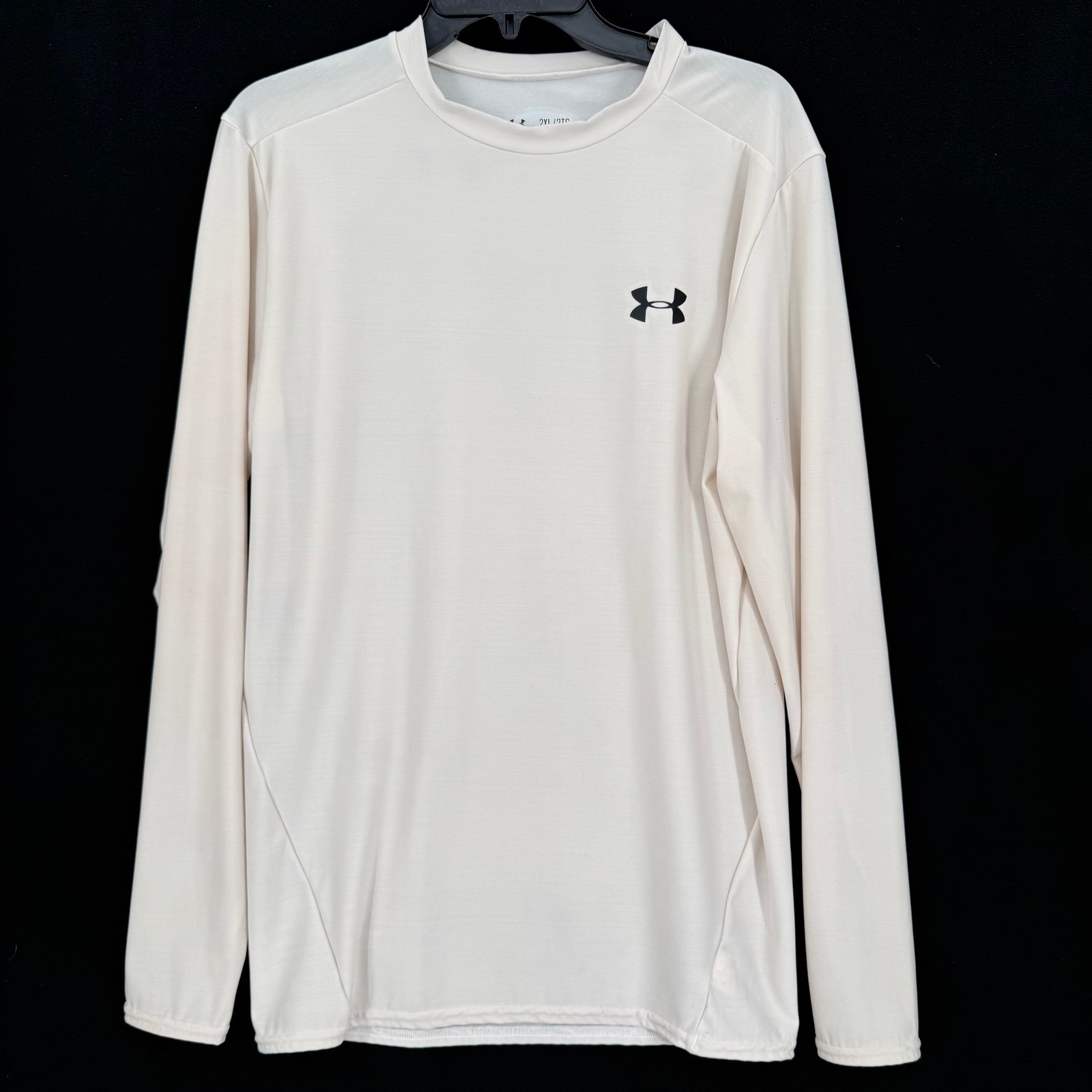 Under Armour Compression Shirt Mens 2XL Long Sleeve Cream White HeatGear1201163 gallery