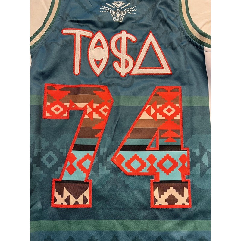 Headgear Classics TOSA Jersey Mens Medium Teal Green White 74 Aztec Basketball gallery
