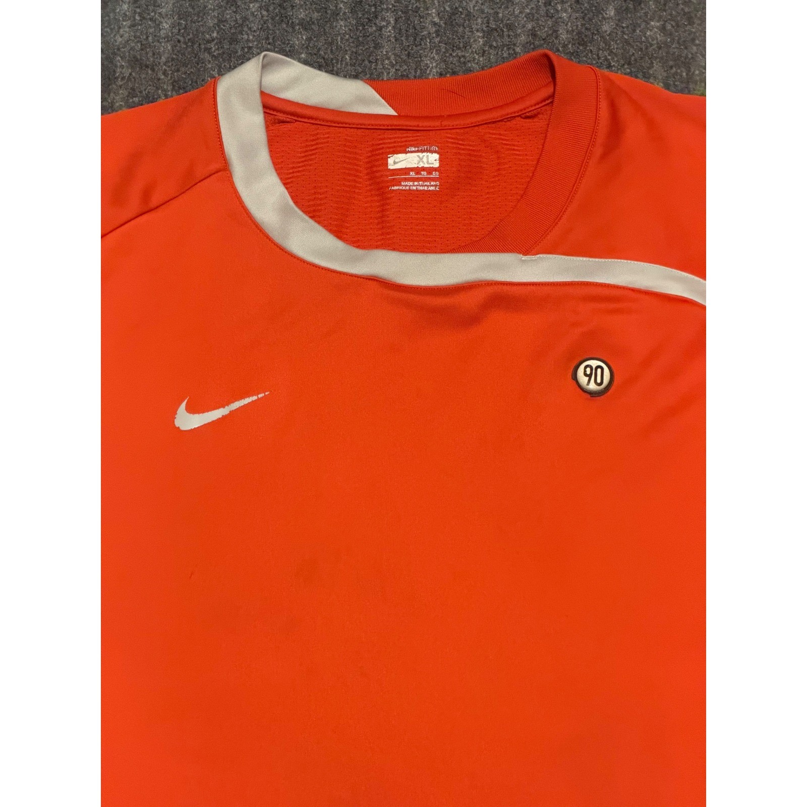 Nike Total 90 T90 Soccer Training Jersey Mens XL Orange Vintage Nike-FIT Shirt gallery