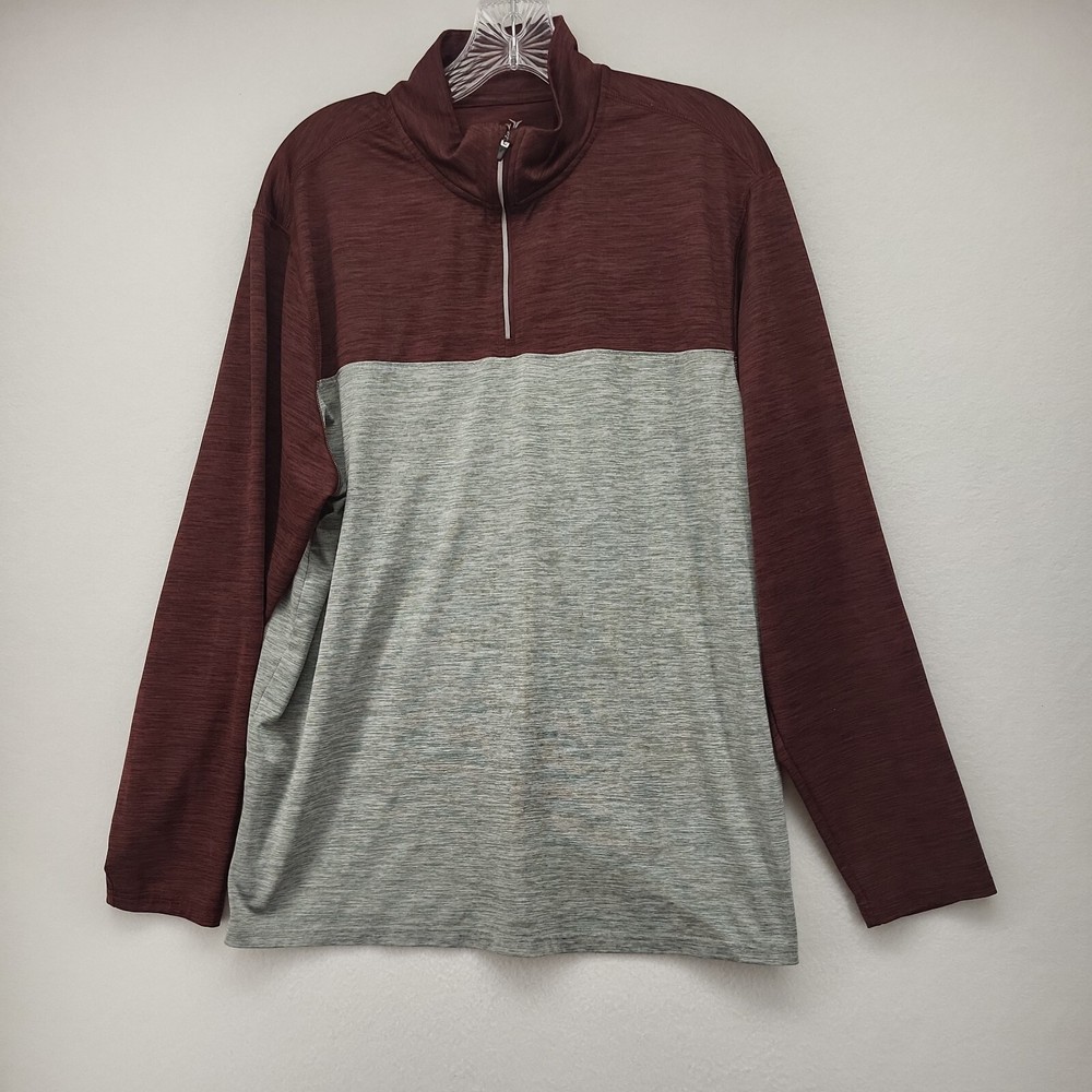 OLD NAVY ACTIVE Men's Top Gray Maroon XL X-LARGE Activewear Running Shirt