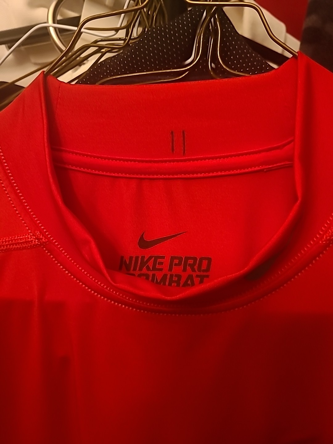 Nike Pro Combat Long Sleeve Red Mock Neck Compression Shirt Men's XL Dri-Fit gallery