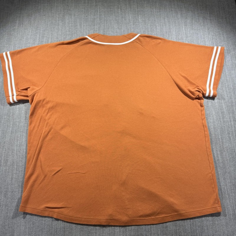 Vintage Starter Texas Baseball Jersey Mens 3XL Orange Button Front Raglan Shirt gallery