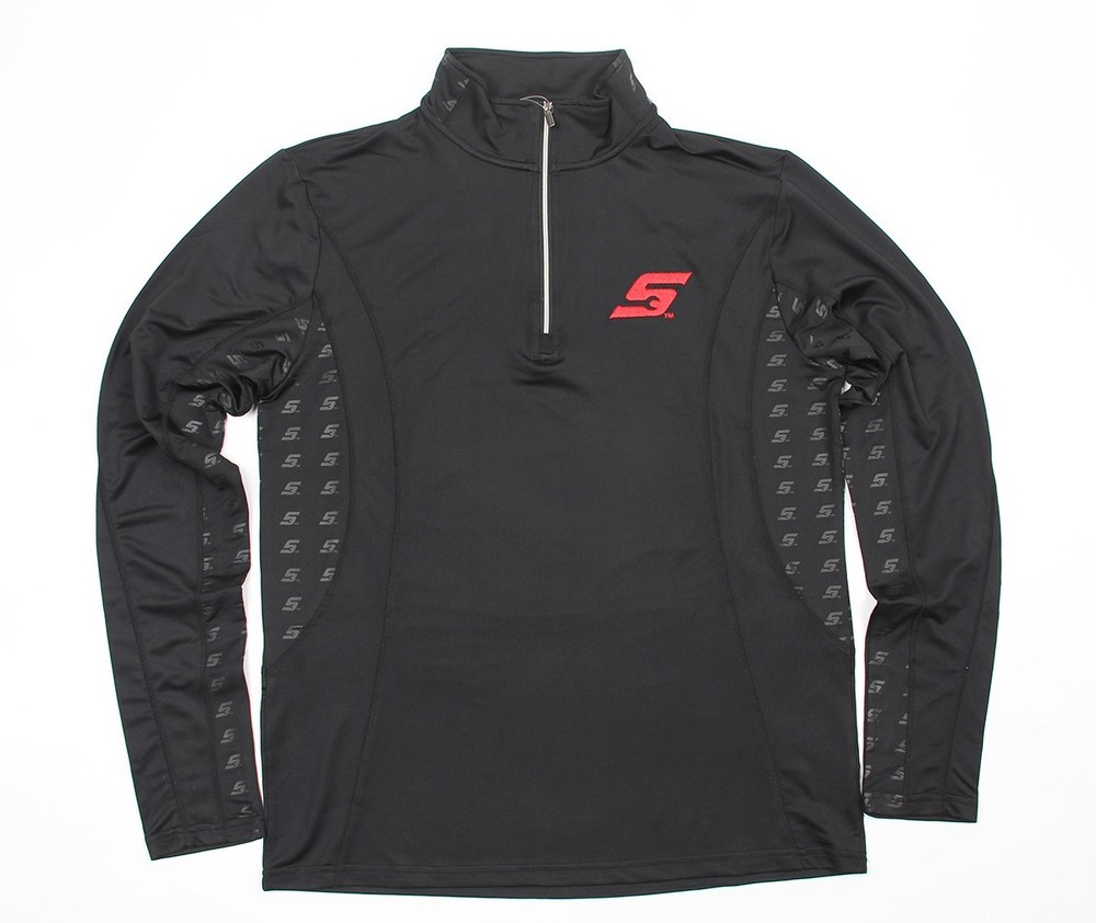 Snap-on Mens Black Quarter Zip Performance Long Sleeve Athletic Fit Size XL