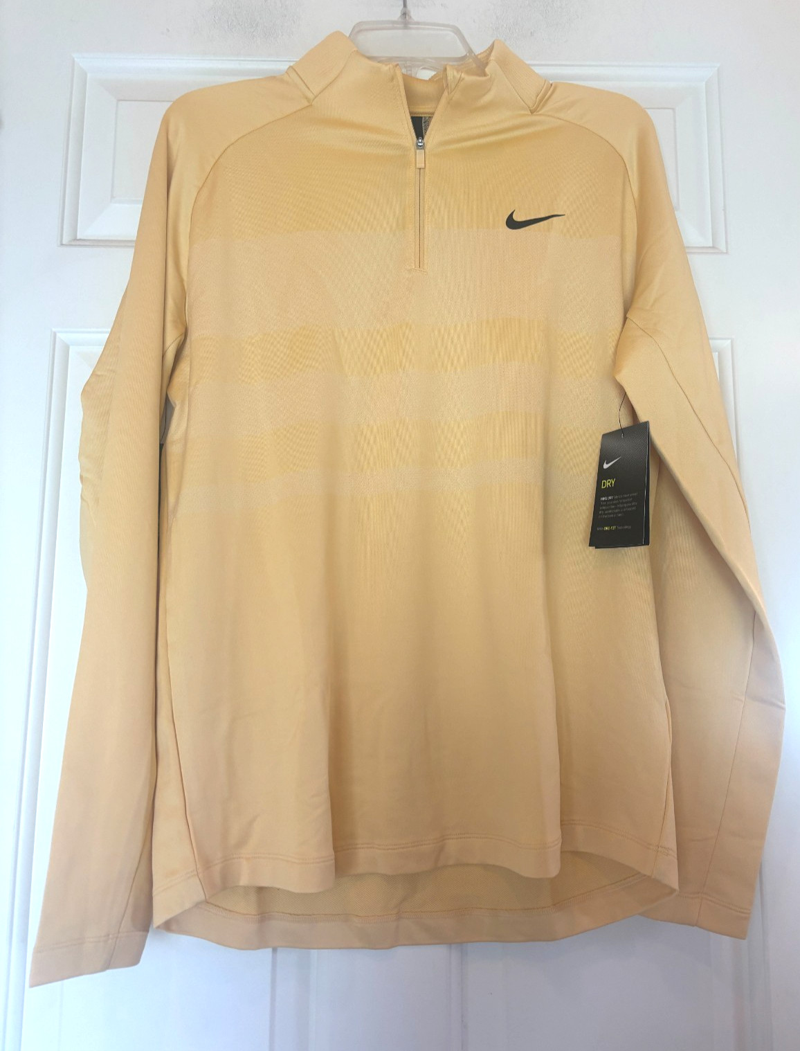 Nike Golf Quarter Zip Shirt Dri Fit Yellow Long Sleeve Size Mens M NWT gallery