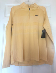 Nike Golf Quarter Zip Shirt Dri Fit Yellow Long Sleeve Size Mens M NWT