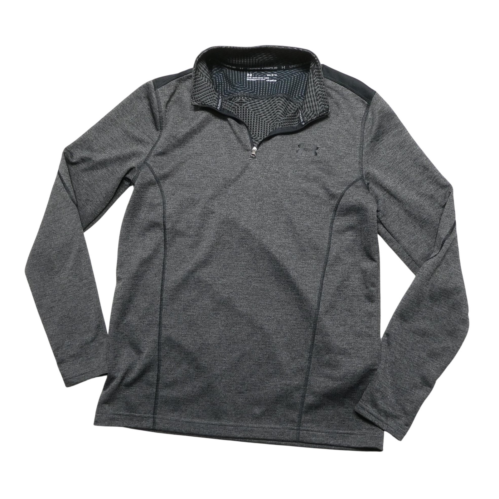 Under Armour ColdGear Pullover Mens Large Gray 1/4 Zip Long Sleeve Fitted Top gallery