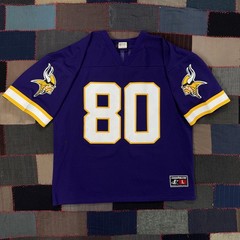 Vintage 90s Minnesota Vikings 80 NFL Logo Athletic Jersey Purple Large