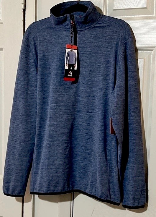Avalanche Men's Quarter Zip Top Pullover Sweater 1/4 Zip Shirt Blue Medium gallery