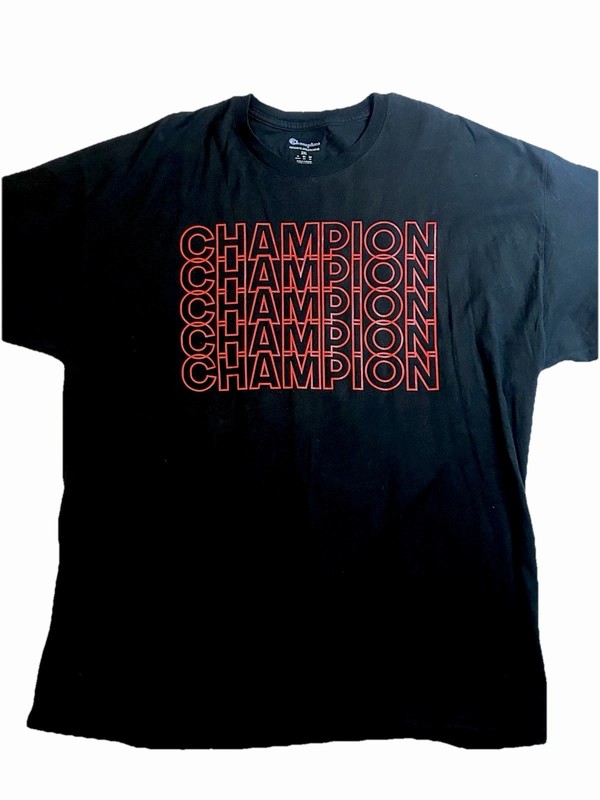 CHAMPION BRAND (Lot Of 2) Men’s T SHIRT's 2XL Black CLASSIC Cotton Logo Size XXL gallery