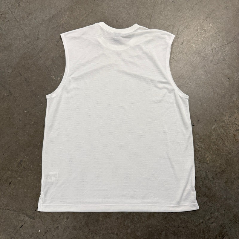 Nike Dri-FIT Mesh Sleeveless Training Shirt Mens XL White Basketball Tank Top gallery
