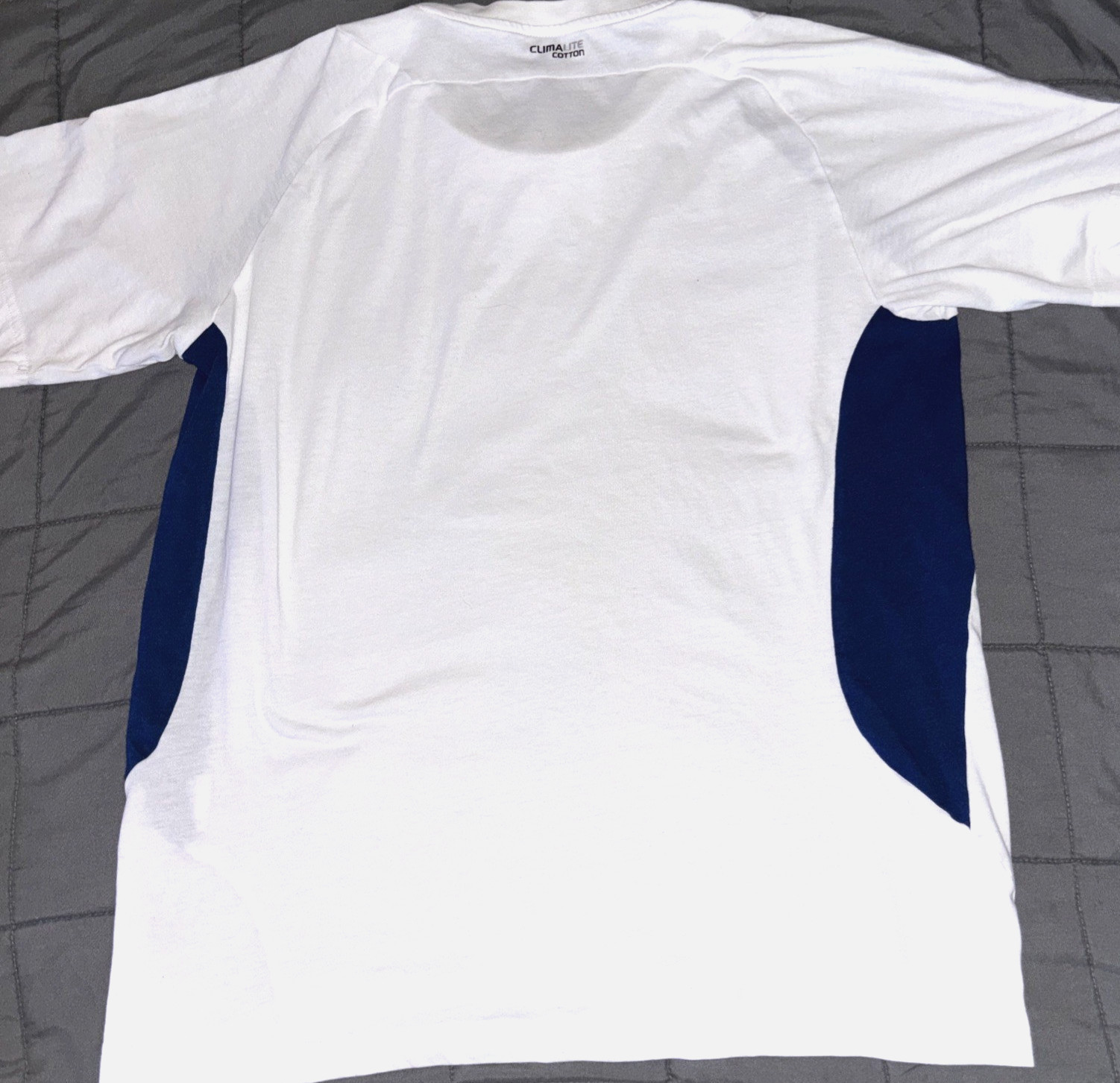 Men's Adidas Active 360 Athletic 3 Stripes Short Sleeve Shirt White & Blue Sz M gallery