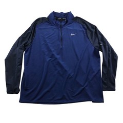 Nike Running Dri-FIT 1/4 Zip Pullover Blue Navy Mens 4XL CU6073-452