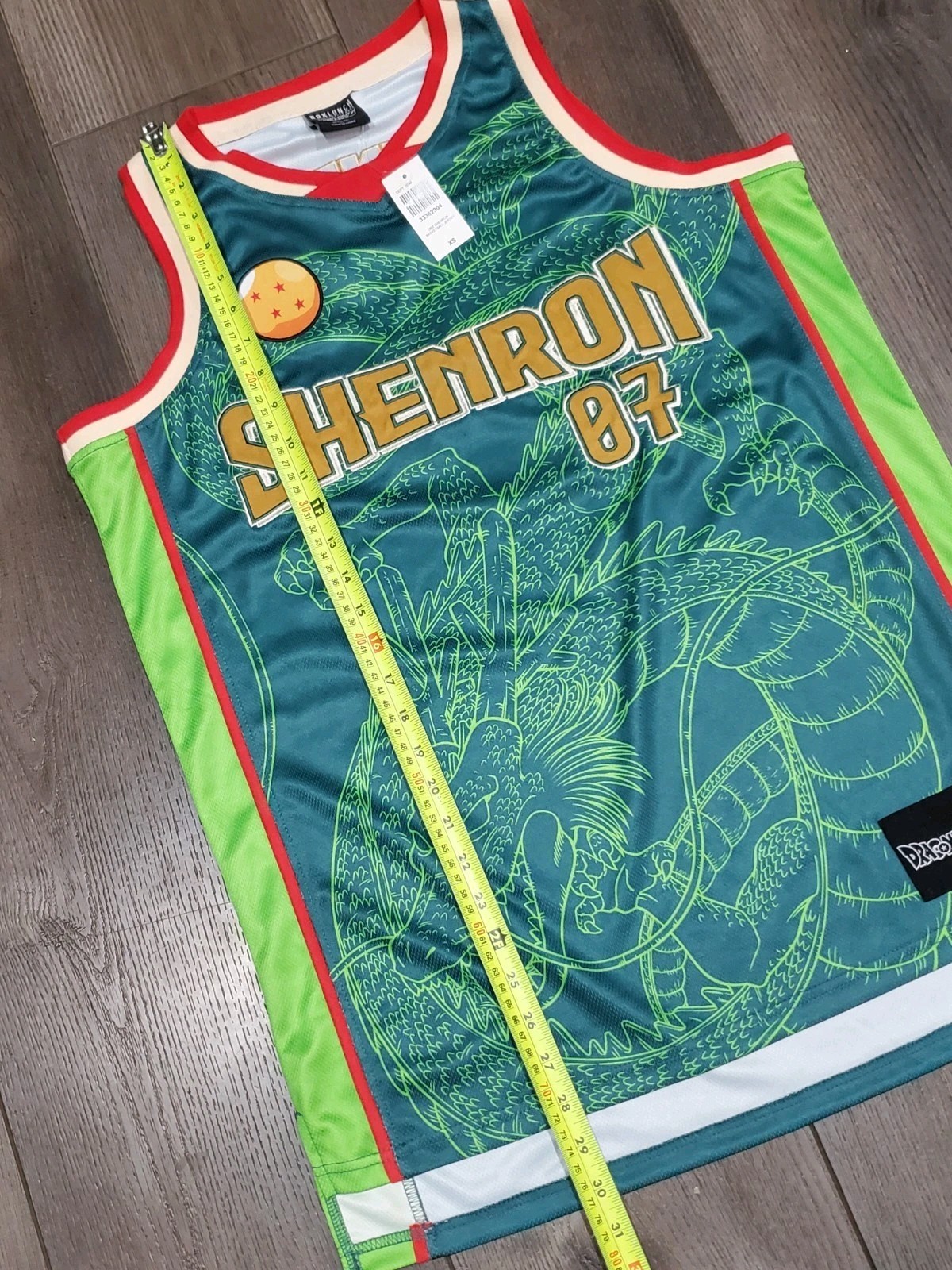 Dragonball Z BoxLunch Shenron #07 Basketball Jersey XS Green Dragon gallery