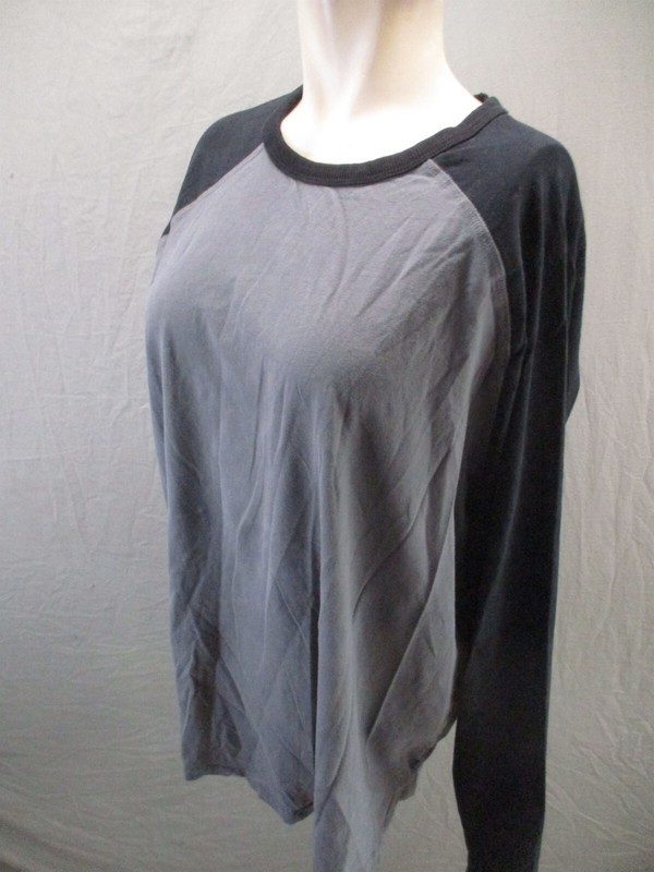 DIP Size XL Mens Gray 100% Organic Cotton Crew Neck Long Sleeve Athletic Top 397 gallery