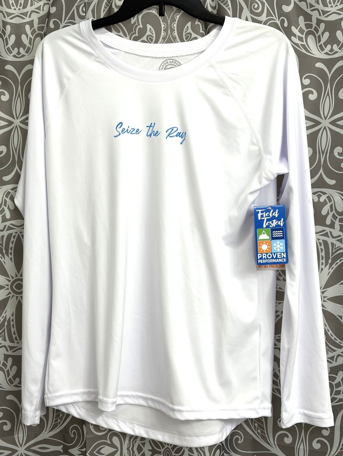 Men's Vapor Apparel Shirt M Medium White Long Sleeve UFP 50 Sun Protection New gallery