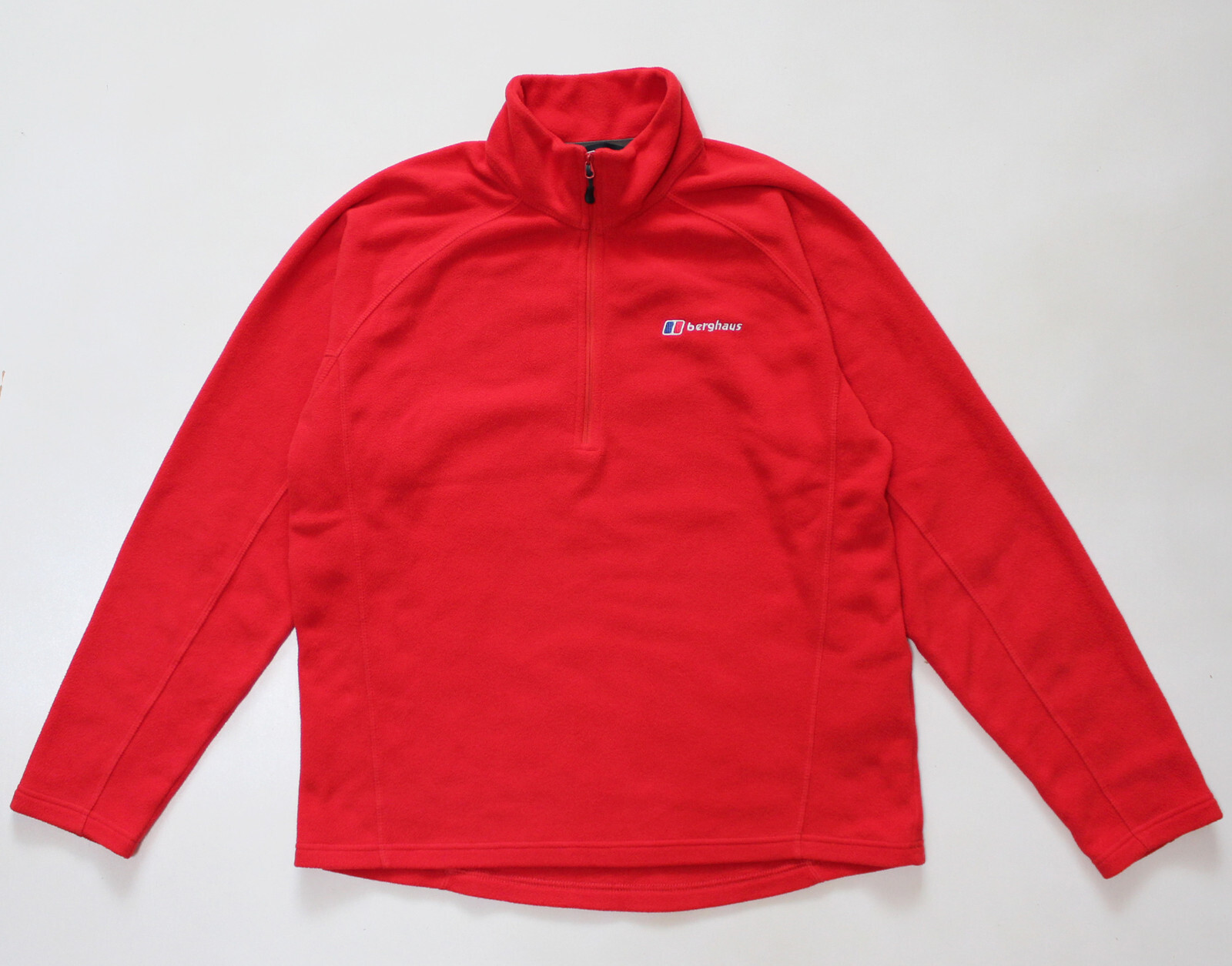 Men's Berghaus 1/4 Quarter Zip Fleece Pullover Jumper Top Lightweight Red (L) gallery
