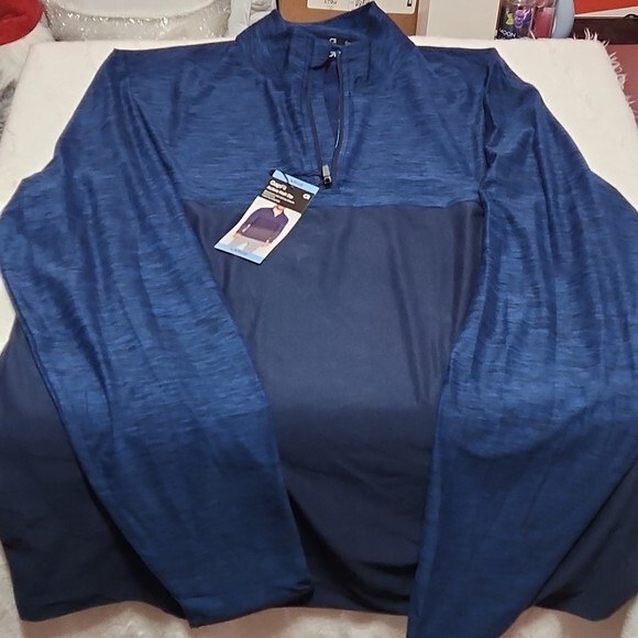 Men Active Half Zip Pullover Long sleeve tee Men's Sz Lg gallery