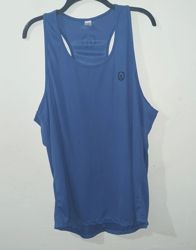 Neleus Y Back Muscle Tank Top Blue Mesh Polyester Breathable Men Size XL gallery